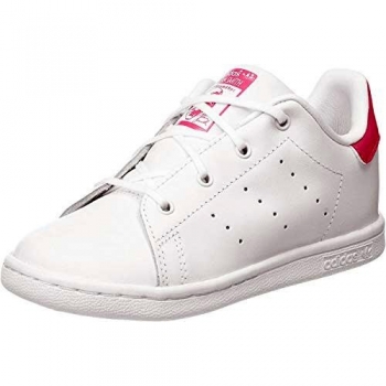 Adidas Girls' Stan Smith J Trainers, White/White/Bold Pink, 6.5 UK