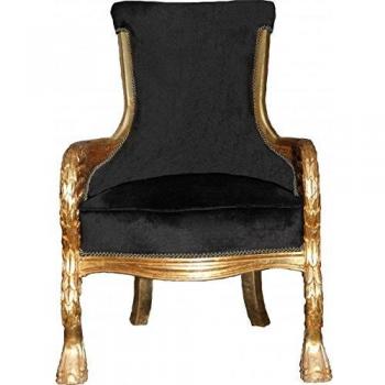 Casa Padrino Antik Stil Lounge Sessel Schwarz/Gold