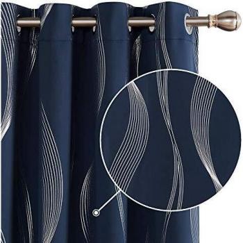 Deconovo Navy Blue Blackout Curtains 52 x 54 Inch