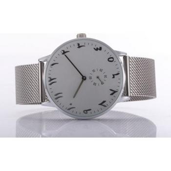 Mini Dial Arabic Watch, Leather + Mesh Steel Strap, IP-Plate Case