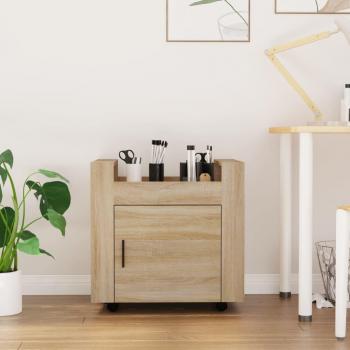 Engineered Wood Trolley, Sonoma Oak, 60x45x60 cm