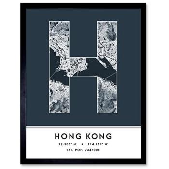 Stylish Hong Kong Word Frame – Navy Edition