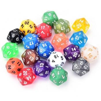 Dés à 20 faces pour jeux de dés RPG