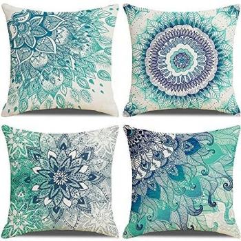 Ethereal Mandala Throw Pillow Covers – 4 Pack, 18x18