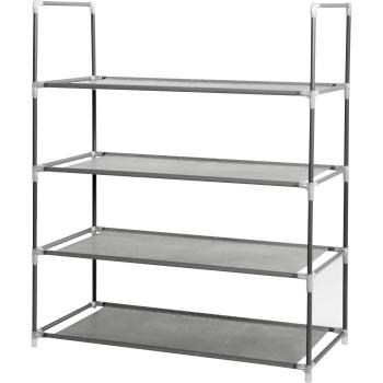 Salome Stackable Shoe Shelf – Non‑Woven Plastic Connectors, Grey