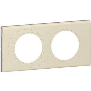 Plaque Cuir Perle Couture 2 Postes LEGRAND