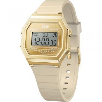 Ice-Watch Ice Digit Retro Metal Gold Mirror Almond Skin Beige Women's Watch