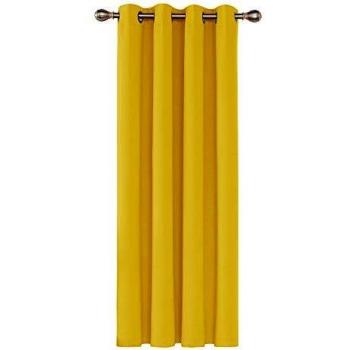 Deconovo Gardinen-Set: Blickdicht, Thermovorhang, 240x140 cm – Senfgelb