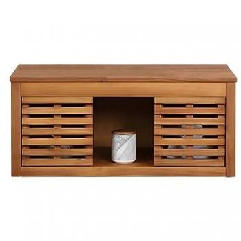 Mobile sospeso per lavabo 90 cm in legno d'acacia