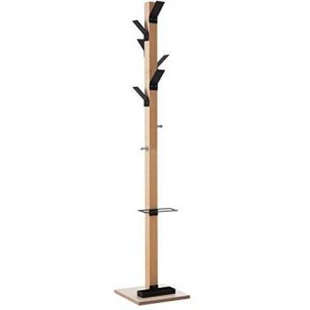 Appendiabiti Wood Range Paperflow 6 + 2 35x178x35 cm legno e finiture nere K700001