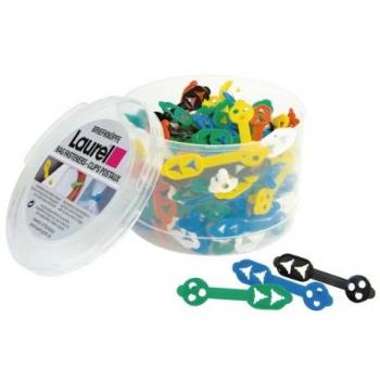 Laurel Dual Position Bag Fasteners, Pack of 125, Assorted Colors