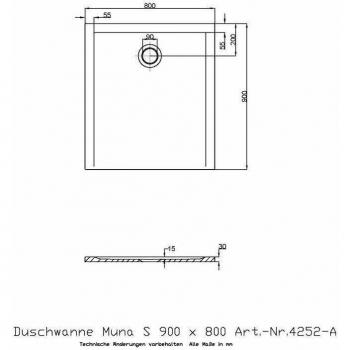 Receveur de douche Solique Muna S 90x80 cm