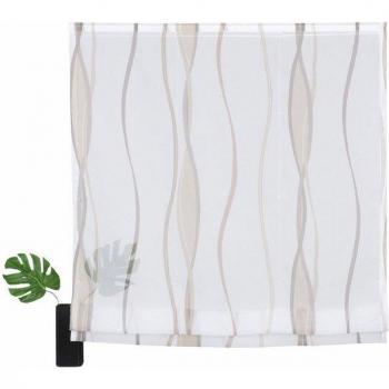 Dimona Raffrollo my home – Klappbare Klettschiene – Transparentes Voile – 100 % Polyester – Wellengestaltete Textur