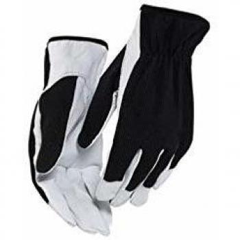 Gants en cuir noir et blanc Taille 10