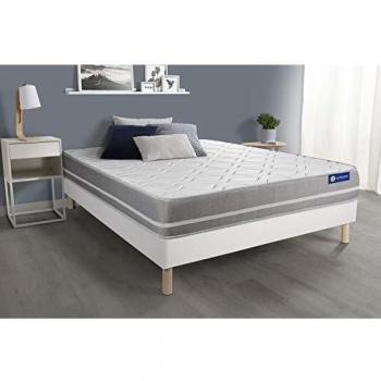 Pack Matelas 200x200 Actiflex Touch, 20 cm, ressorts ensachés, confort équilibré + sommier kit blanc