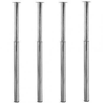 VidaXL Chrome Telescopic Table Legs 4 pcs 710 mm-1100 mm