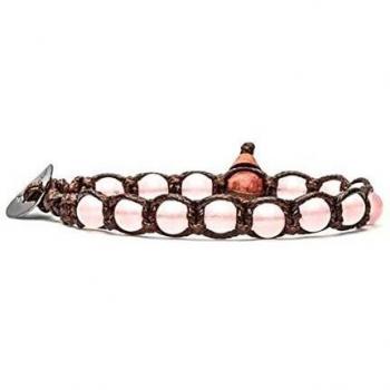 Collana di pietre di giada rosa di 6mm con chiusura ad incastro (Tamashii BHS601-199)