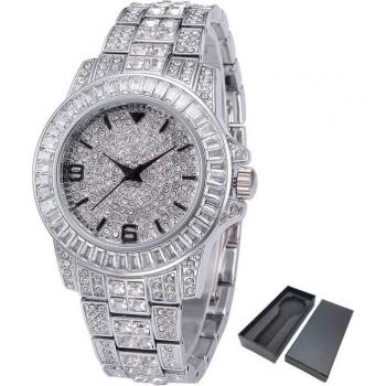 Reloj de Cuarzo Hielo Dorado 18K para Hombre