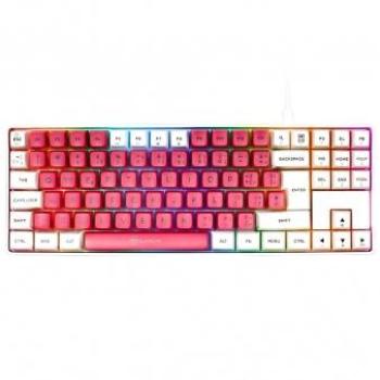 Teclado GAMIAC TKL RGB90G – Variante Branco / Rosa com Kailh Blue