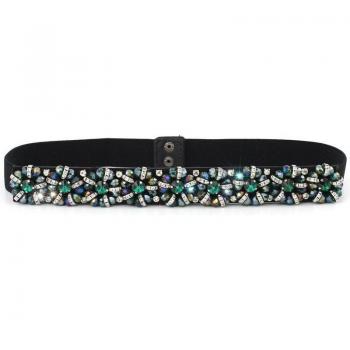 Ceinture de mariage en élastique perlé et strass