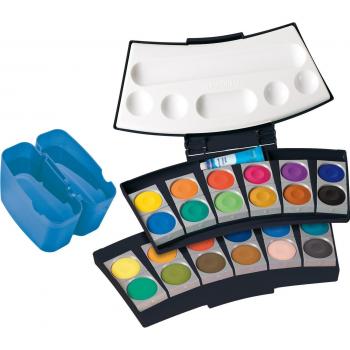 Pelikan Tavolozza di Colori Acquerello Procolor 735, 24 Colori, Nero/Blu