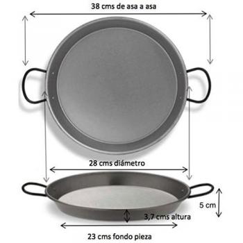 28 cm Spanish Paella Pan in Polished Stainless Steel