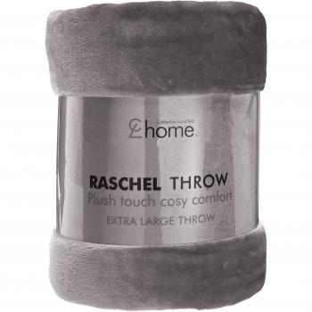Grey Catherine Lansfield Plain Raschel XL Throw