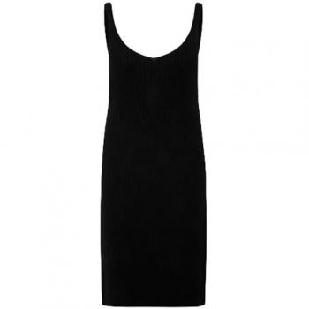 Strickkleid für große Größen, Damen, Schwarz, 50/52