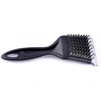 Outdoor BBQ Grill Cleaning Brush with Stainless Steel Bristles