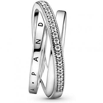 Anneau argent Triple Pavé Croisé Pandora Signature