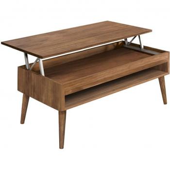 Mesa Móvil Atenea: Madera Natural + Estante Inferior