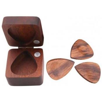 Elegante Holzbox für Gitarrenplektren