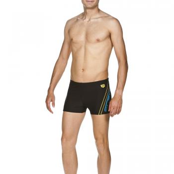 Arena Herren Bystar Star‑Shorts – Schwarz/Türkis/Gelb – 7