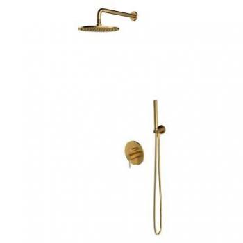 Omnires Y – Douche à mitigeur encastré, diamètre 25 cm, couleur dorée brossée