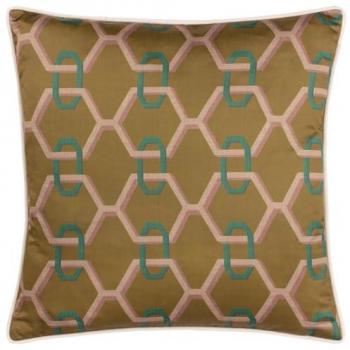 Bronze Geometric Satin Cushion by Paoletti