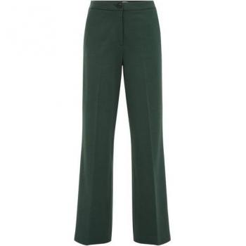 Pantaloni WE Fashion Verde Scuro con Piega Frontale Elegante