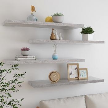 Floating Wall Shelves 4 pcs Concrete Gray 35.4x9.3x1.5 MDF