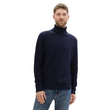 TOM TAILOR Rollkragenpullover für Herren, blau, XL