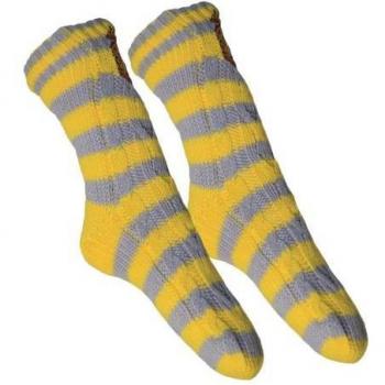 Medias Harry Potter Lufa-Lufa Amarillo y Gris para Ella