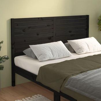 Pine Wood Bed Headboard Black 156x4x100 cm