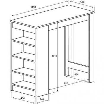 Tavolo Bar Temahome Ramsay in Melaminico Bianco/Grigio E8080A2198X00