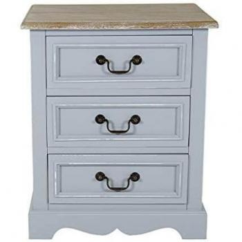 Grey Loxley Solid Wood 3-Drawer Bedside Table – Charles Bentley