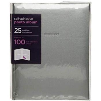 Self‑Adhesive Silver Photo Album – Medium, White Cover