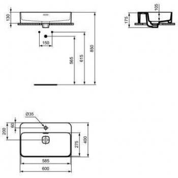 Ideal Standard II Aufsatzwaschtisch 60 cm