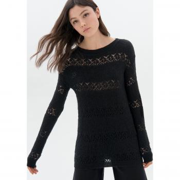 Blusa Longa de Lã e Mohair Corte Regular