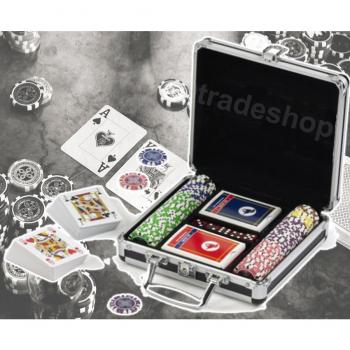 Kit Poker 100 Chips con Valigetta e Carte Texas Hold'em