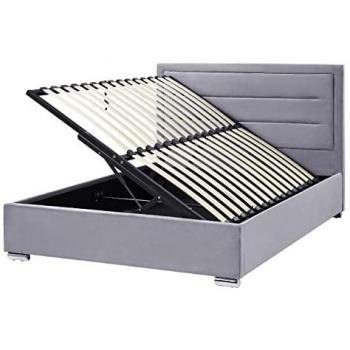 BELIANI Rouen Bett Dunkelgrau 140 x 200 cm mit Stauraum