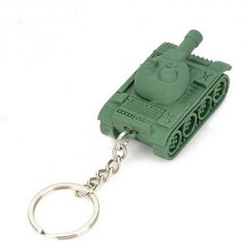 Mini Tank Portachiavi Torcia LED Verde per Fan dell'Esercito