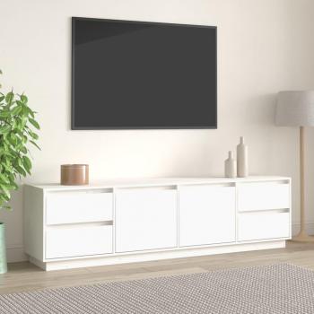 Mueble televisor de madera maciza de pino blanco