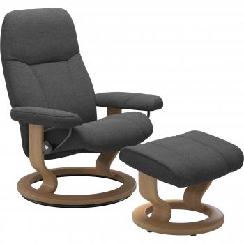 Stressless® Relaxsessel »Consul« mit Hocker, Classic Base, Eiche, Größe S